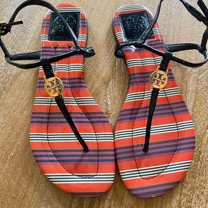 COPY - Tory Burch Striped Flat Sandals 6.5